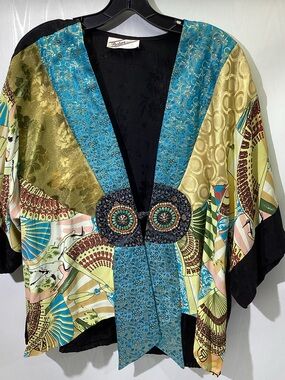 Sterling Styles One size Kimono Top Blouse Boho Hippie Festival Vtg Owl Front